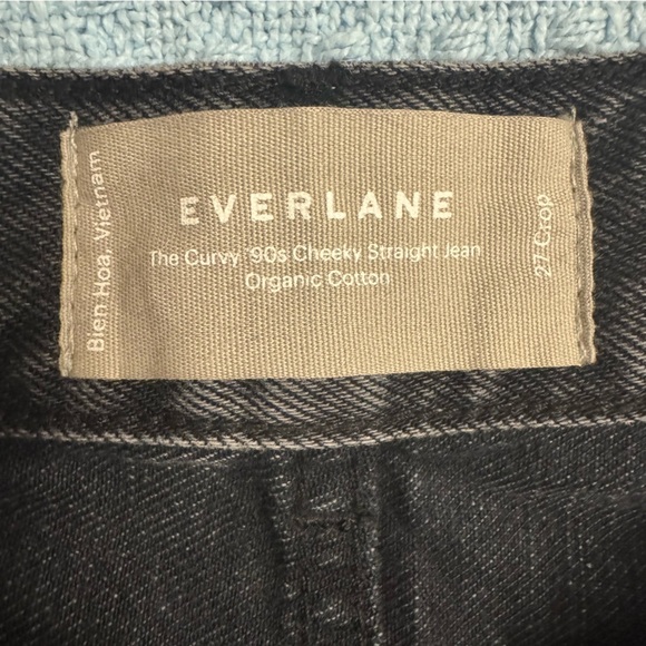 Everlane The Curvy 90’s Cheeky Straight Leg Jeans in Faded Black - Size 27 Crop - Picture 4 of 11